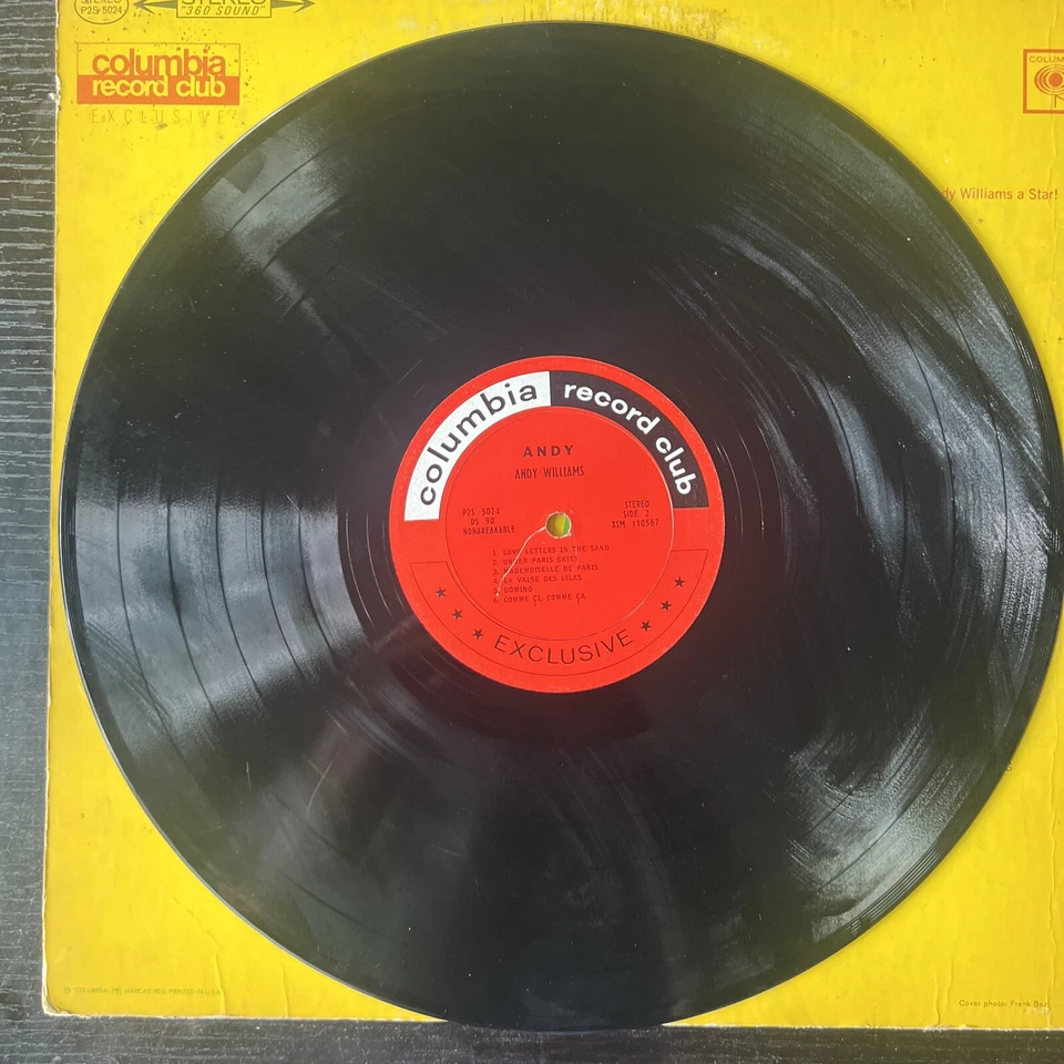 Andy Williams Andy Double Music Vinyl 12" Record Album Columbia P2S-5024 — 第 3/4 张图片