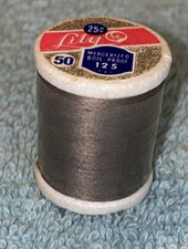 Vtg Lily 125 Yds Gray #149 Thread Styrofoam Spool USA Made
