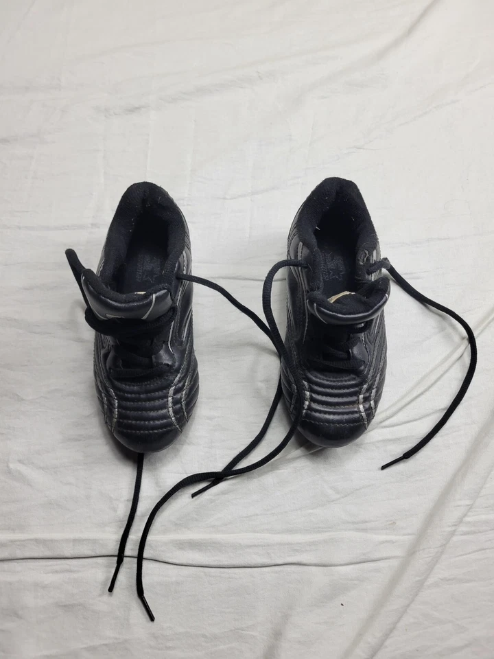 Botines de fútbol de béisbol softbol para principiantes niños niñas jóvenes talla 12 unisex negros  Foto 2 de 4