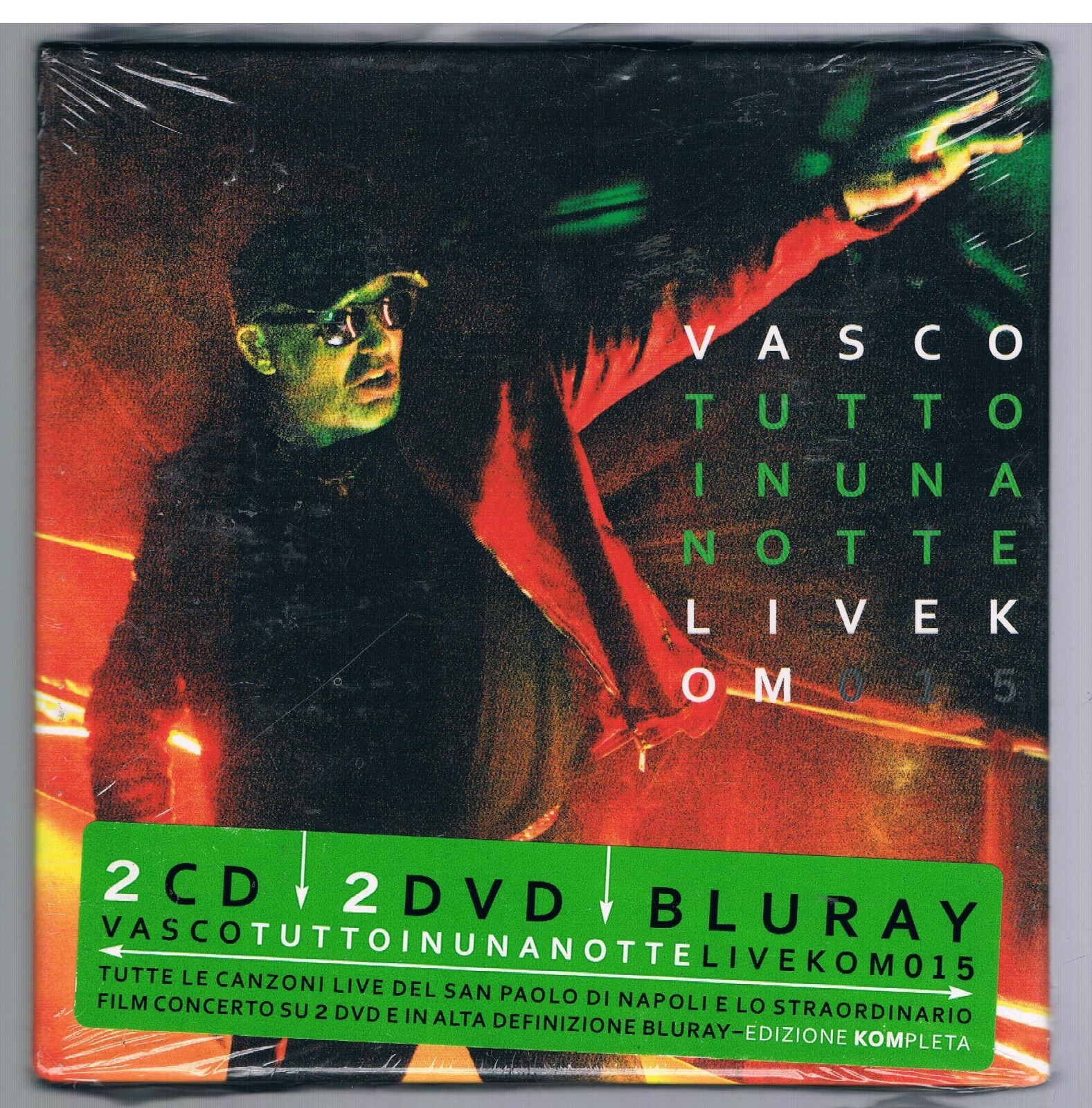 VASCO ROSSI LIVEKOM TUTTO IN UNA NOTTE BOX  2CD 2DVD BLU RAY SIGILLATO!!!