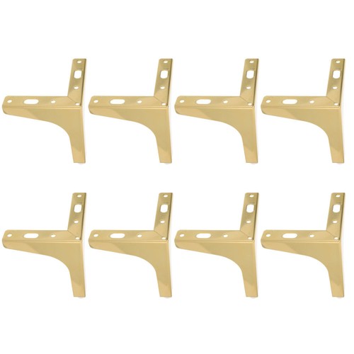 8 Pcs Furniture Foot Supports Gold Legs Adjustable Bench Black Metal - Picture 12 of 12