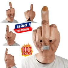 Halloween Mask Scary Despise Middle Finger Latex Full Head Costume Party Cosplay
