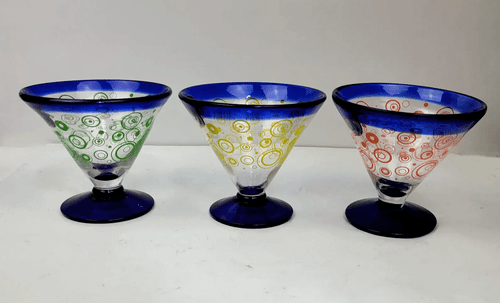 Kosta Boda Royal Caribbean Margarita Martini Glasses Circles 2009 GIL NY Choice - Picture 10 of 39