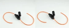 (2) 12 GA MINI FUSE HOLDER IN LINE W/ COVER AUTO MOTORCYCLE BOAT RV MADE IN USA