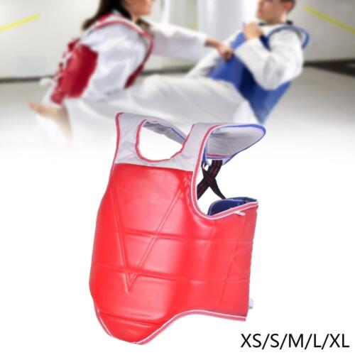Karate Chest Guard Sanda Martial Arts Taekwondo Reversible Chest Protector - Picture 1 of 47