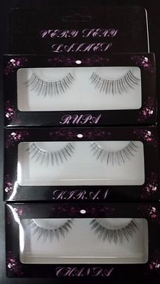 3 PAIRS OF 100% HUMAN HAIR VERY SEXY FALSE EYELASHES  