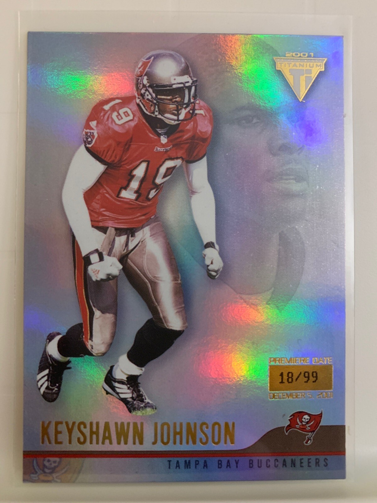2001 Pacific Private Stock Titanium Premiere Date #133 Keyshawn Johnson #18/99