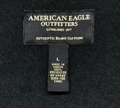 Vintage American Eagle Track Jacket Men's Size L - Navy Blue White Full Zip - Picture 8 of 11