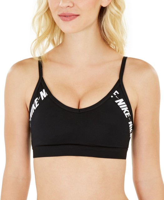 nike training indy light bra in black