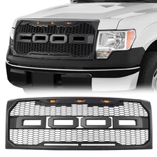 For 2009-2014 Ford F150 F-150 Front Bumper Grille Hood Grill Raptor Style Black
