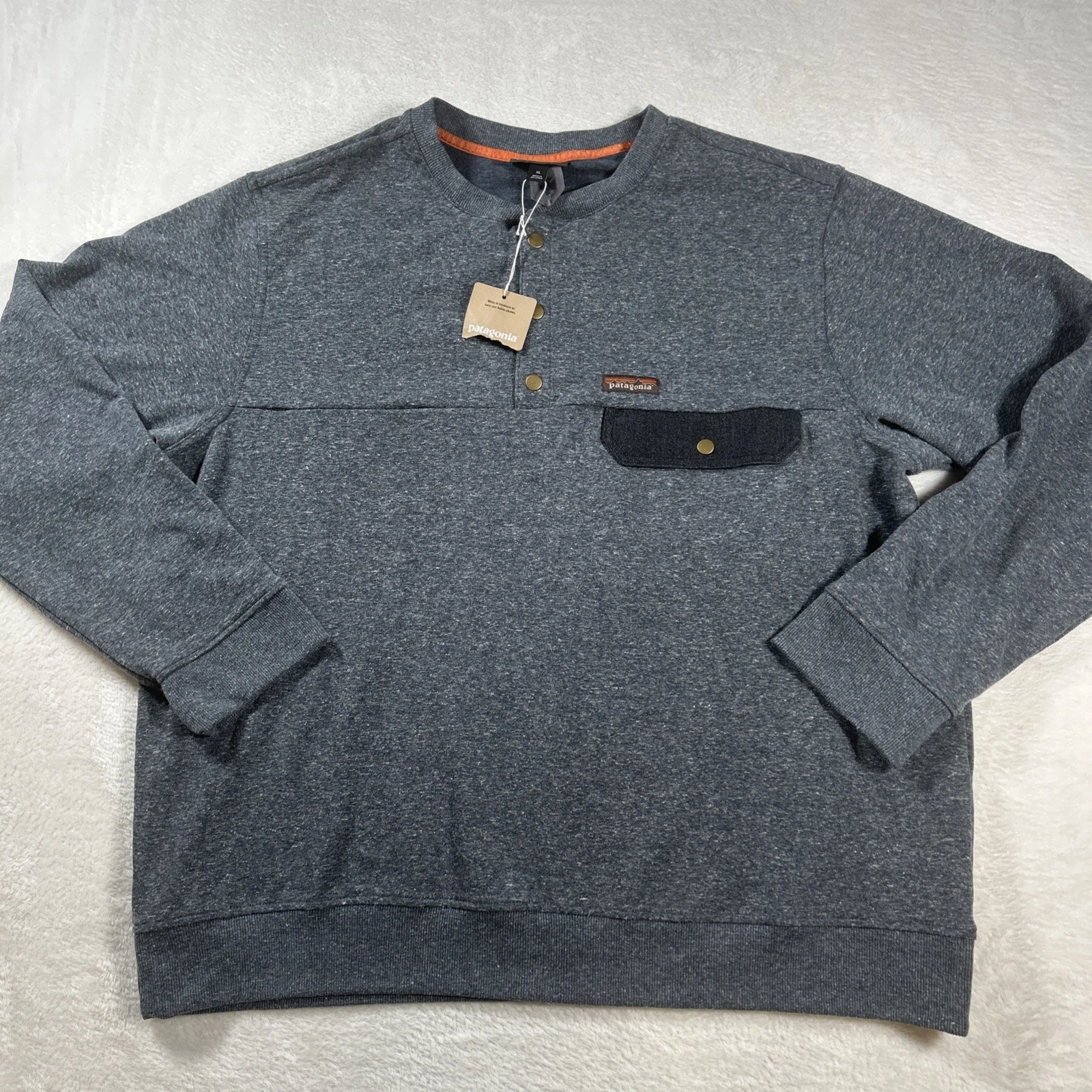 NWT Patagonia Better Sweater Mens XL Gray Henley Fleece Pullover