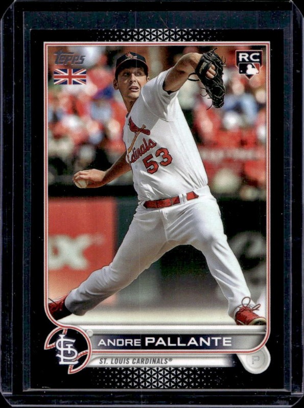 2022 Topps UK Edition Andre Pallante RC Black Rookie #/125 Cardinals