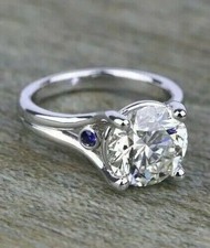 Art Deco Vintage 3.40 Ct White Diamond Engagement Ring 925 Sterling Silver