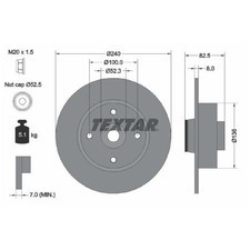 2x Bremsscheibe hinten für Renault Twingo 2 CN0 Wind E4M | 26204075