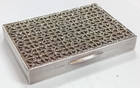 Sterling Silver Cigarette Case or Cheroot Box with Marcasite Inlaid Quatrefoils