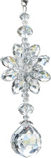 Clear Hanging Crystal Ball Prisms Flower Fengshui Ornament Suncatcher Rear View