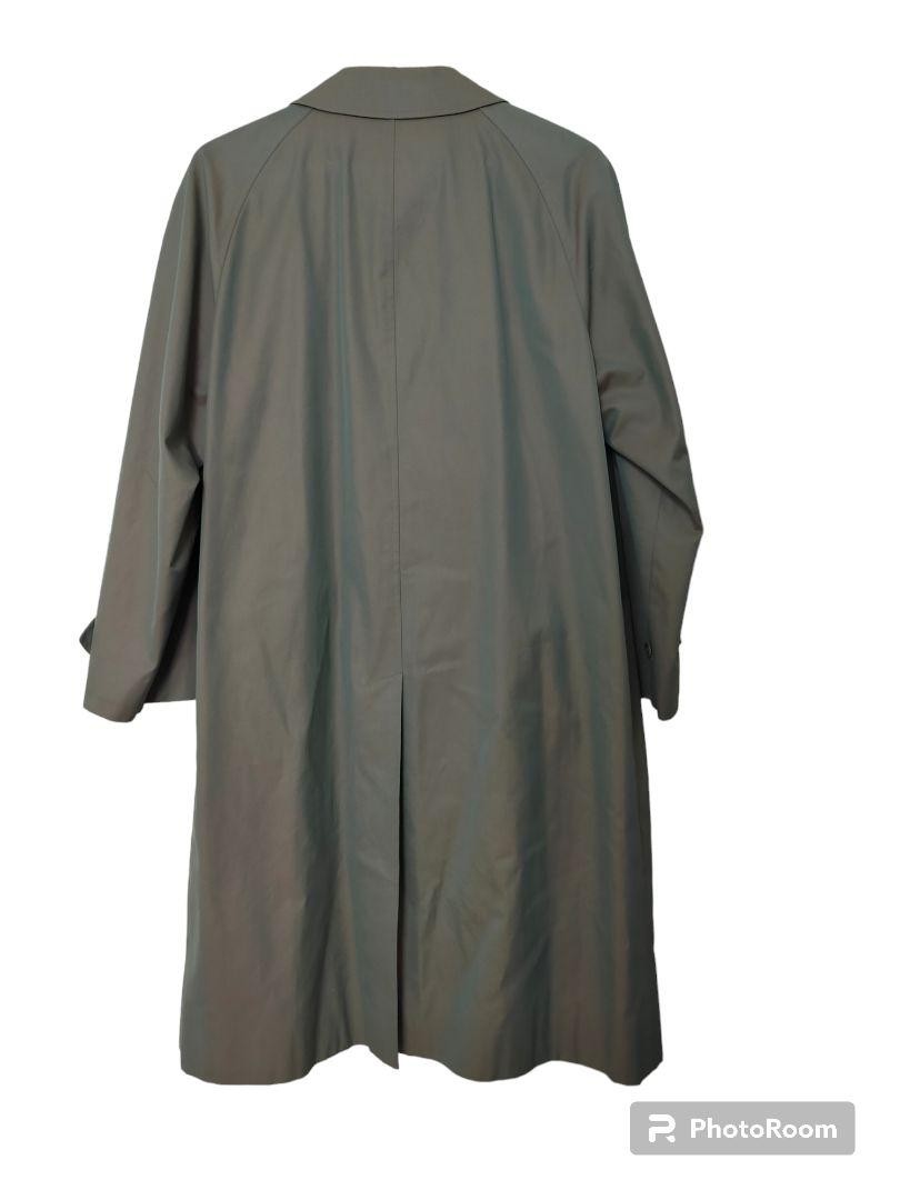Burberry Balmacaan Trench Coat Plain Collared Khaki Iridescent Size L For Men thumbnail 2