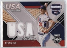 2020 Panini Elite Extra Edition USA Baseball Material Black CJ Van Eyk 4f5