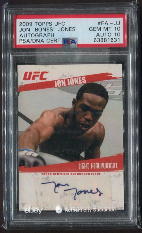 2009 TOPPS UFC JON BONES JONES RC #FA-JJ PSA 10 W/ 10 AUTO G.O.A.T. *POP 5 ONLY*