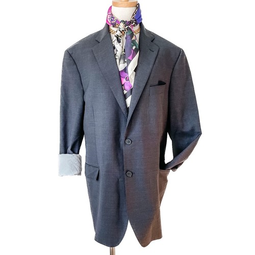 Brooks Brothers gray stretch wool blend Madison fit blazer jacket size 44R - Picture 9 of 9