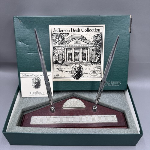 Kirk Stieff Jefferson Desk Collection Monticello Double Pen Holder w Box
