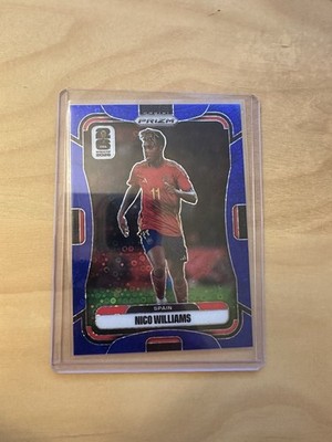 2026 Panini Prizm FIFA World Cup Nico Williams #78 Blue Disco Prizm /49 Spain
