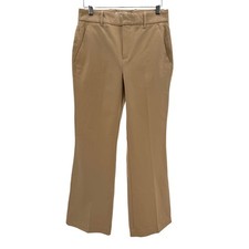 Everlane Bi-Stretch Flare Pants Womens 4 Khaki Beige Twill Chino Work Trousers