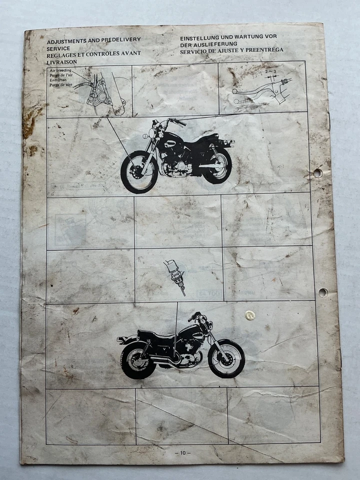 GENUINE YAMAHA WORKSHOP SET UP ASSEMBLY MANUAL XV535 XV 535 VIRAGO 2YL 1988 - Image 4 of 4