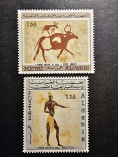 Stamp Algeria Rock Painting Animals Sahara No. 414/415 New ** MNH 1965