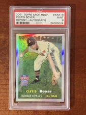 2001 Topps Archives Reserve AUTO Blue Clete Boyer #ARA19 A's PSA 9 NONE HIGHER