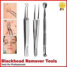 Blackhead Remover Tweezers Acne Pimple Blemish Extractor Curved Needle Clip Tool