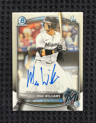 Max Williams 2025 Bowman Draft Chrome Prospect 1st Auto Marlins CPA-MWI