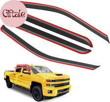 In-Channel Rain Guards for Chevrolet Silverado GMC Sierra 2014-2019 Crew Cab