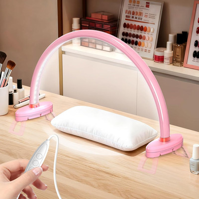 Yokilly Arc Half Moon Light: 16'' Half Moon Light with Foldable Bracket for Desk 