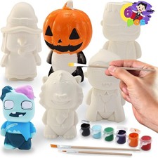 Halloween Squishy Toys Coloring Craft Kit with 6 Different Characters,...