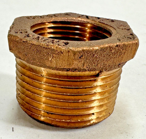 (2-PACK) Brass Hex Bushing 1" x 3/4" NPT Thread LEAD FREE