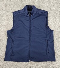 VTG Polo Ralph Lauren Vest Men XL Large Pony Navy Blue Full Zip Golf Windbreaker
