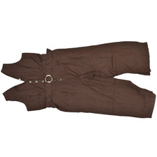 LOFT Women's Brown Sleeveless Cropped Jumpsuit Regular Size 6 Button Belt