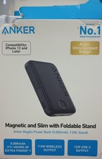 Anker MagGo 5000mAh 7.5W Power Bank with Kickstand - Black