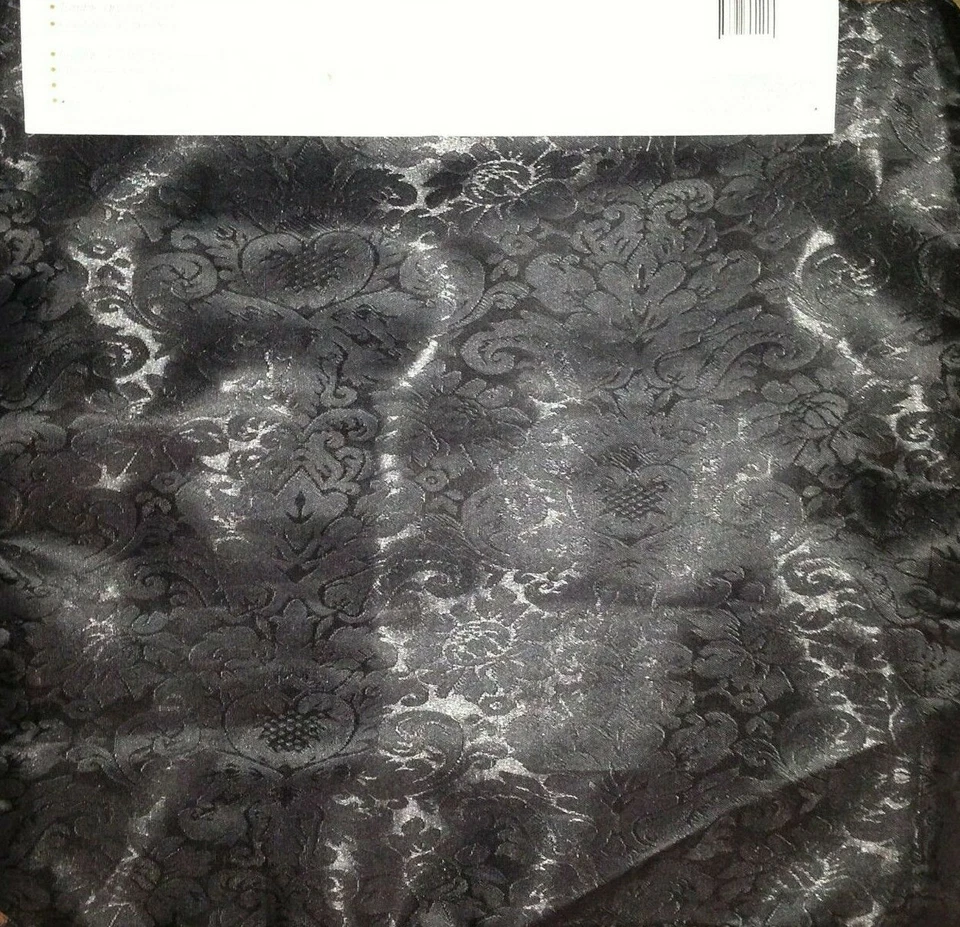 FUNDA ALMOHADA CUADRADA NEGRA GÓTICA 17" con Cremallera Damasco Brocado Jacquard Decoración Foto 3 de 4