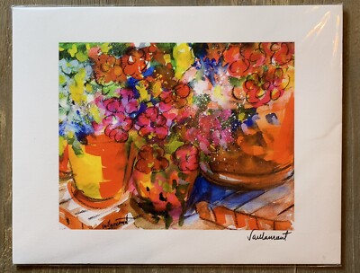 Sandy Vaillancourt Signed Fine Art Print Flowers On The Portal  Reproduction