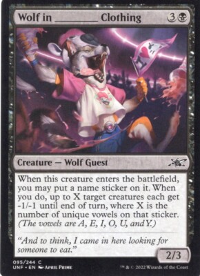 2X WOLF IN ____ CLOTHING 095/244 UNFINITY MTG MAGIC NM X2 (yourdeckbuilder)