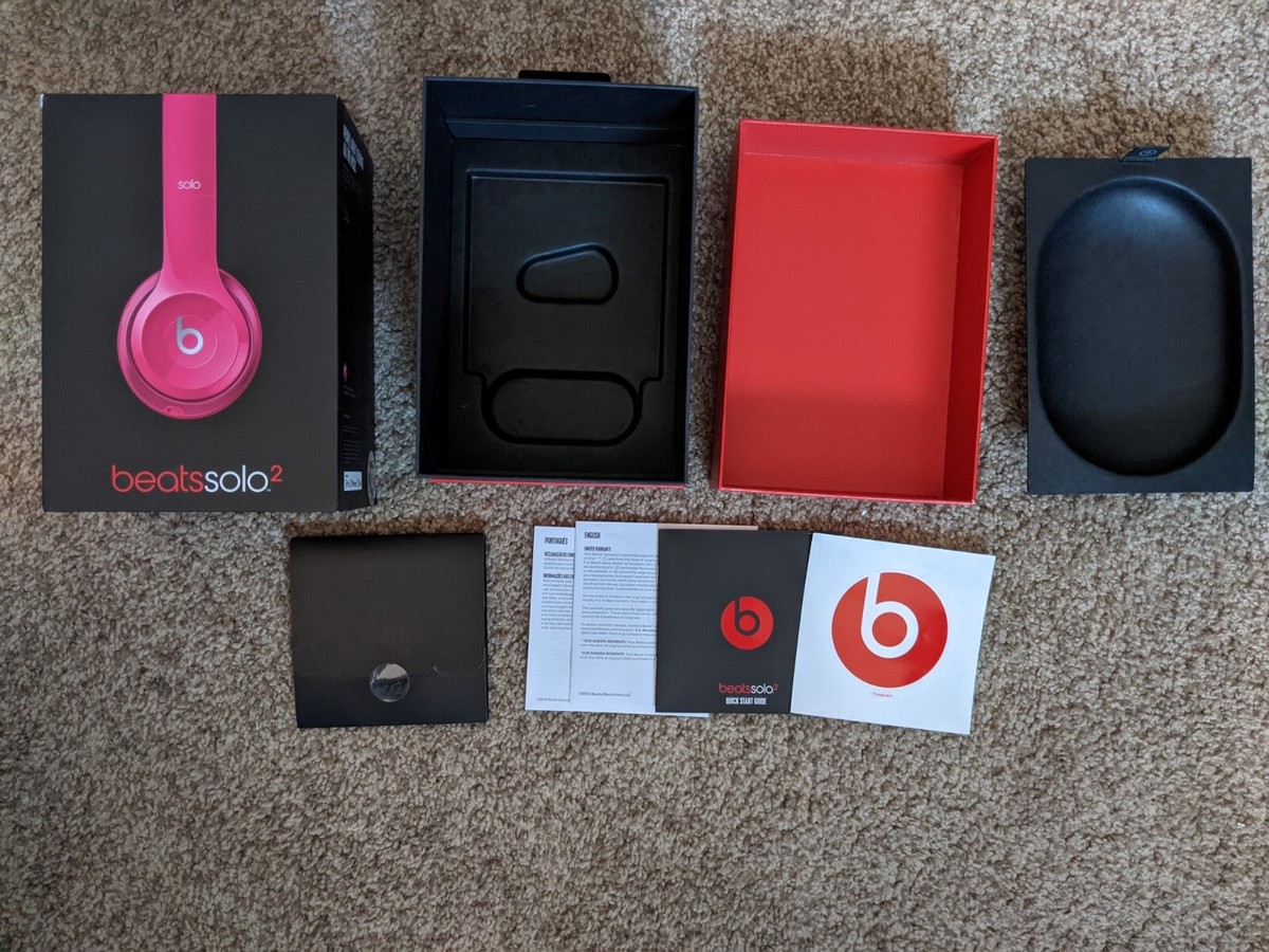 Beats Solo2 Red Box & Paperwork for Pink Headphones - NO Beats Solo2 Red Box & Paperwork for Pink Headphones - NO