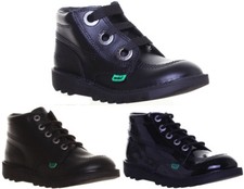 Kickers Kick Hi Largity Junior Lace Up Leather Ankle Boots Sizes US 4 - 7