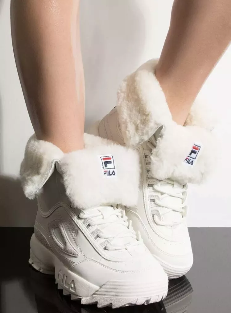 Detecteren Verkoper Marty Fielding Fila Disruptor Shearling Boots White/Cream Size 9 | eBay