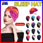 Womens Silk Sleep Cap Black One Size Night Hair Bonnet Wrap For Styling Comfor