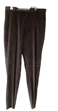 Corbin Flat Front Straight Corduroy Frosted Soft Gray Size 37R Unhemmed NWT
