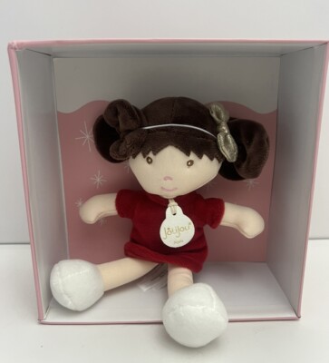 Jolijou Paris My First Santa Doll Plush Christmas Red Lovey NIB Stuffed 7.5'' Toy