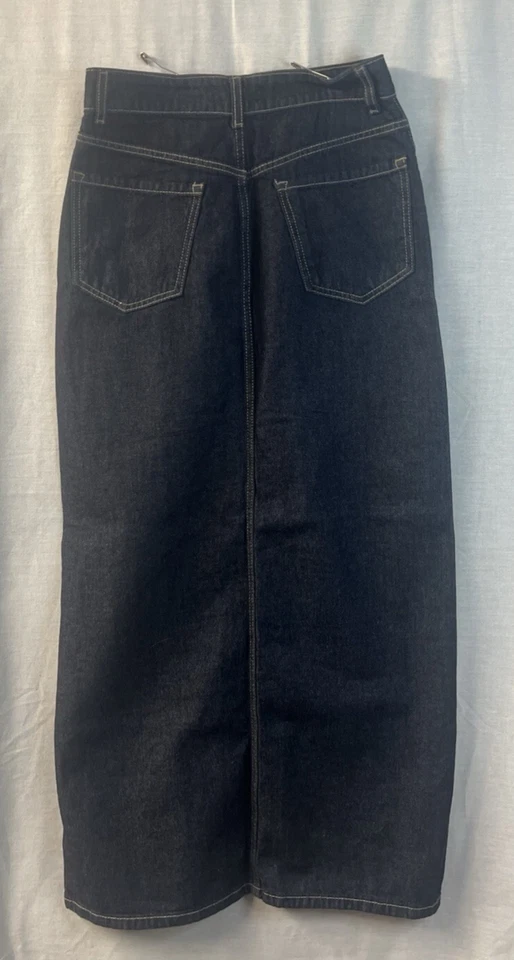 Maxi Falda Denim Talla 5 Forever 21 Botón Cremallera Cintura Abertura Frontal Foto 3 de 4