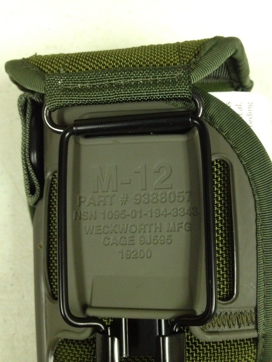 M12 Pistol Holster-US Military Issue-MFG. by Weckworth-OD Green